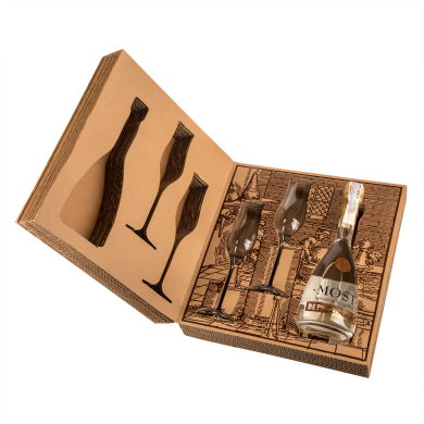 Мост Юве Мисте Либро Кардбоард, в подарочной упаковке, 2 бокала, 0,35 л, Италия, 1 бутылка