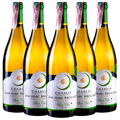 Брокар Шаблі Сент Клер 2018, біле сухе, Франція (5 шт.), 5 пляшок