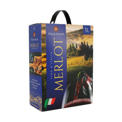 Вилла Италия Мерло, красное сухое, 3 л, Италия, 1 шт.
